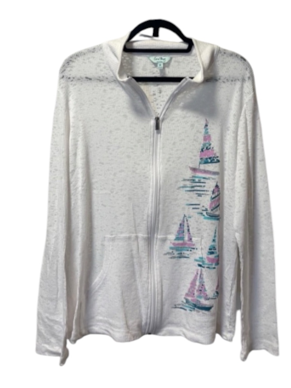 Coral Bay White Waffle-Knit Women’s Jacket